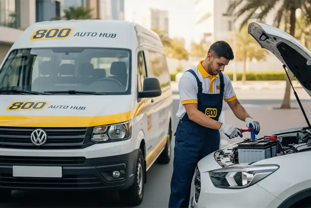 Car battery replacement service available across the UAE