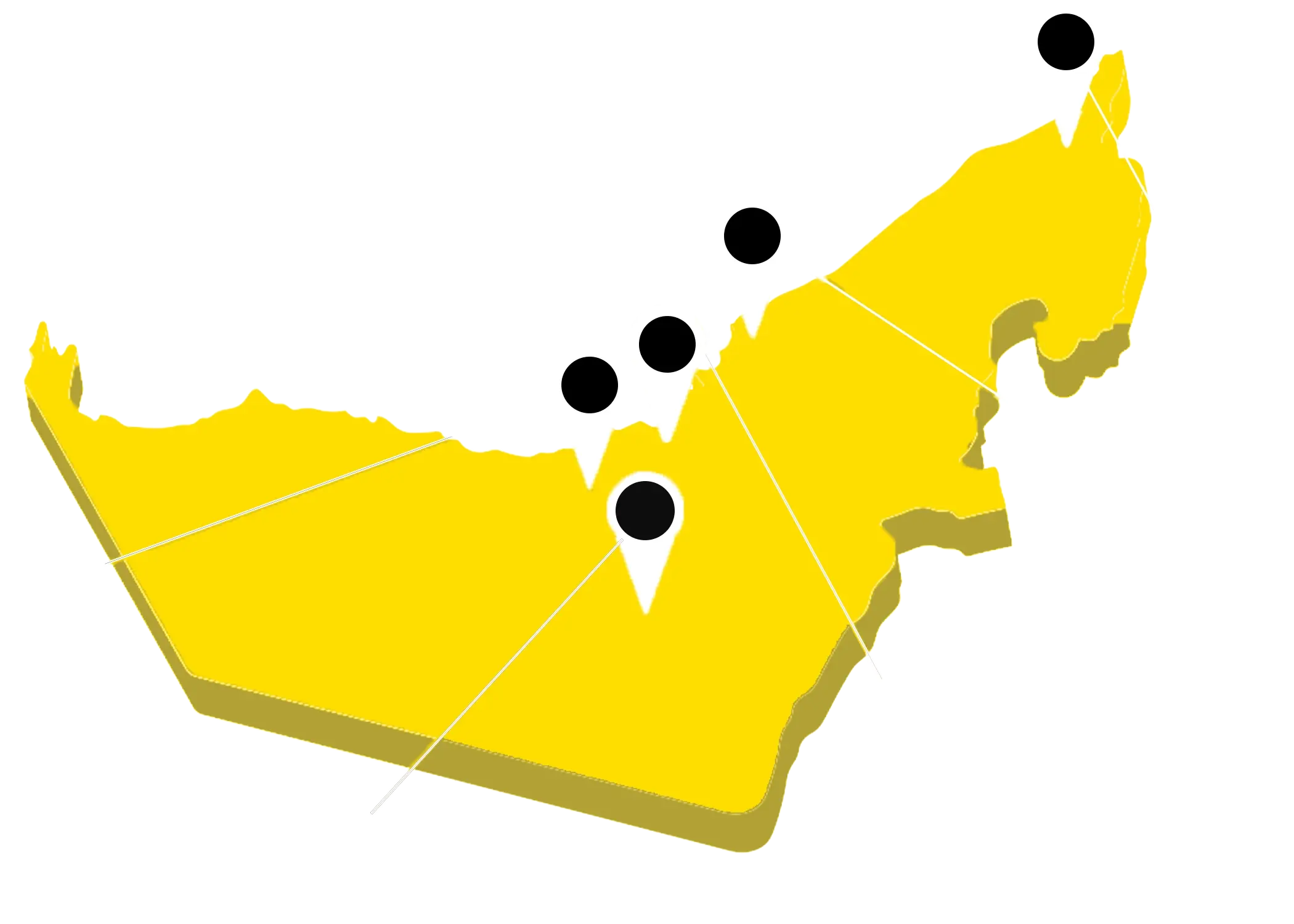 Map showing 24/7 car Tyre replacement service locations across UAE